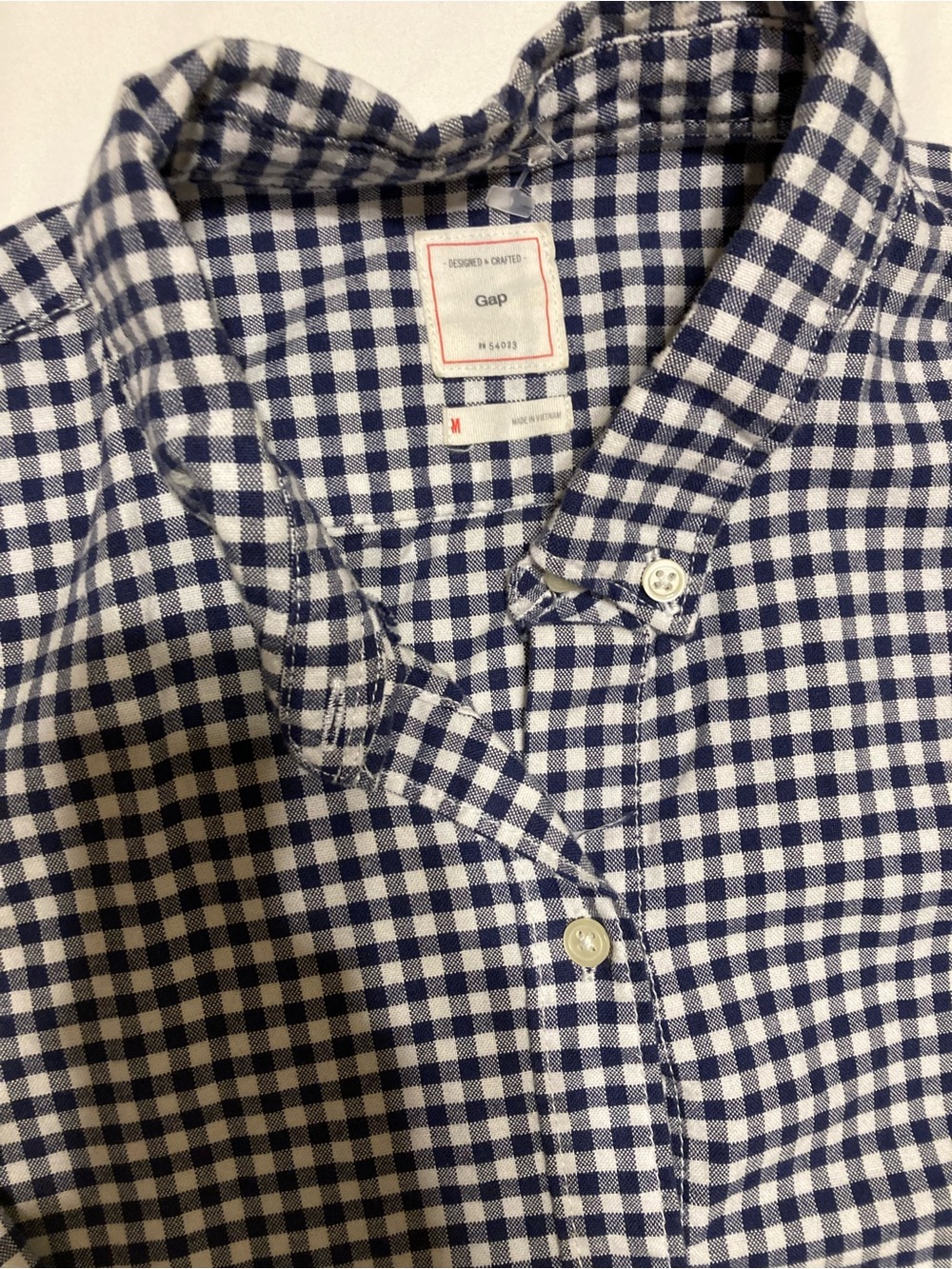 GAP Men's Blue and White Button-Down Shirt